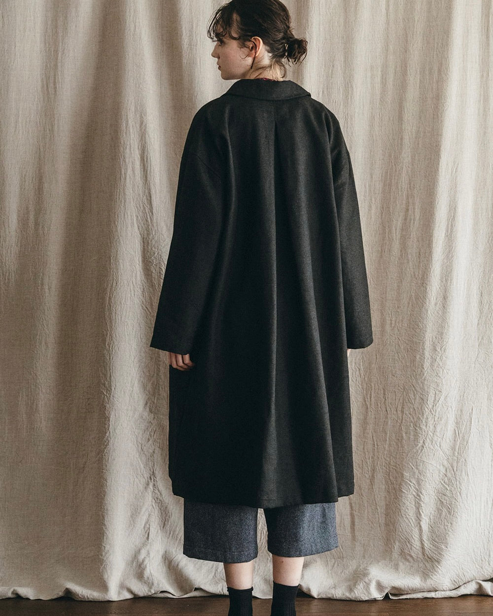 Rasa Coat: Wool Linen Black