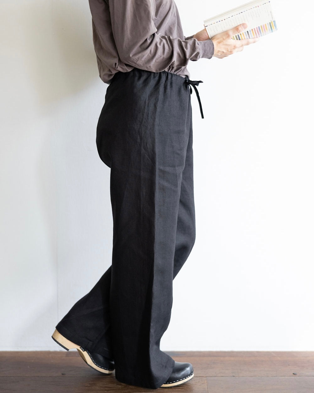 Oise Drawstring Pants: Black