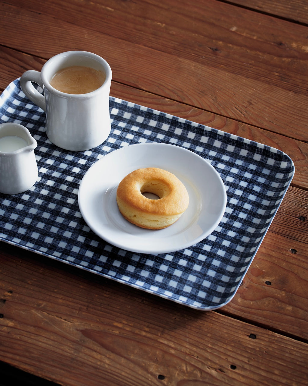 Linen Tray Large: Navy White Check