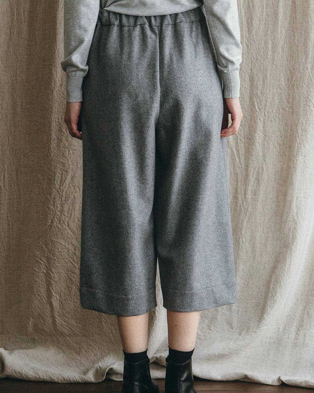 Jasmina Pant: Wool Gray Check