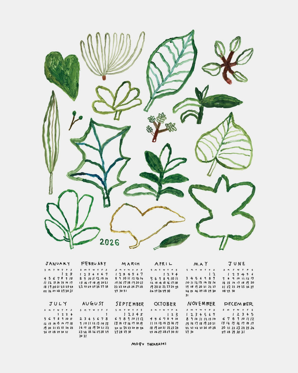 2026 Calendar Cloth: Green Plants