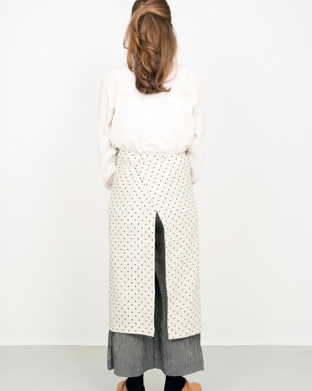 Full Apron: Natural Dot