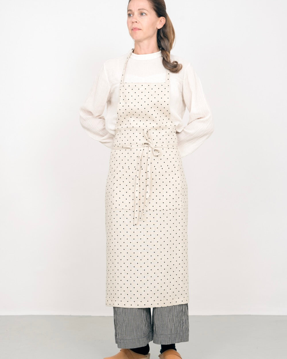 Full Apron: Natural Dot