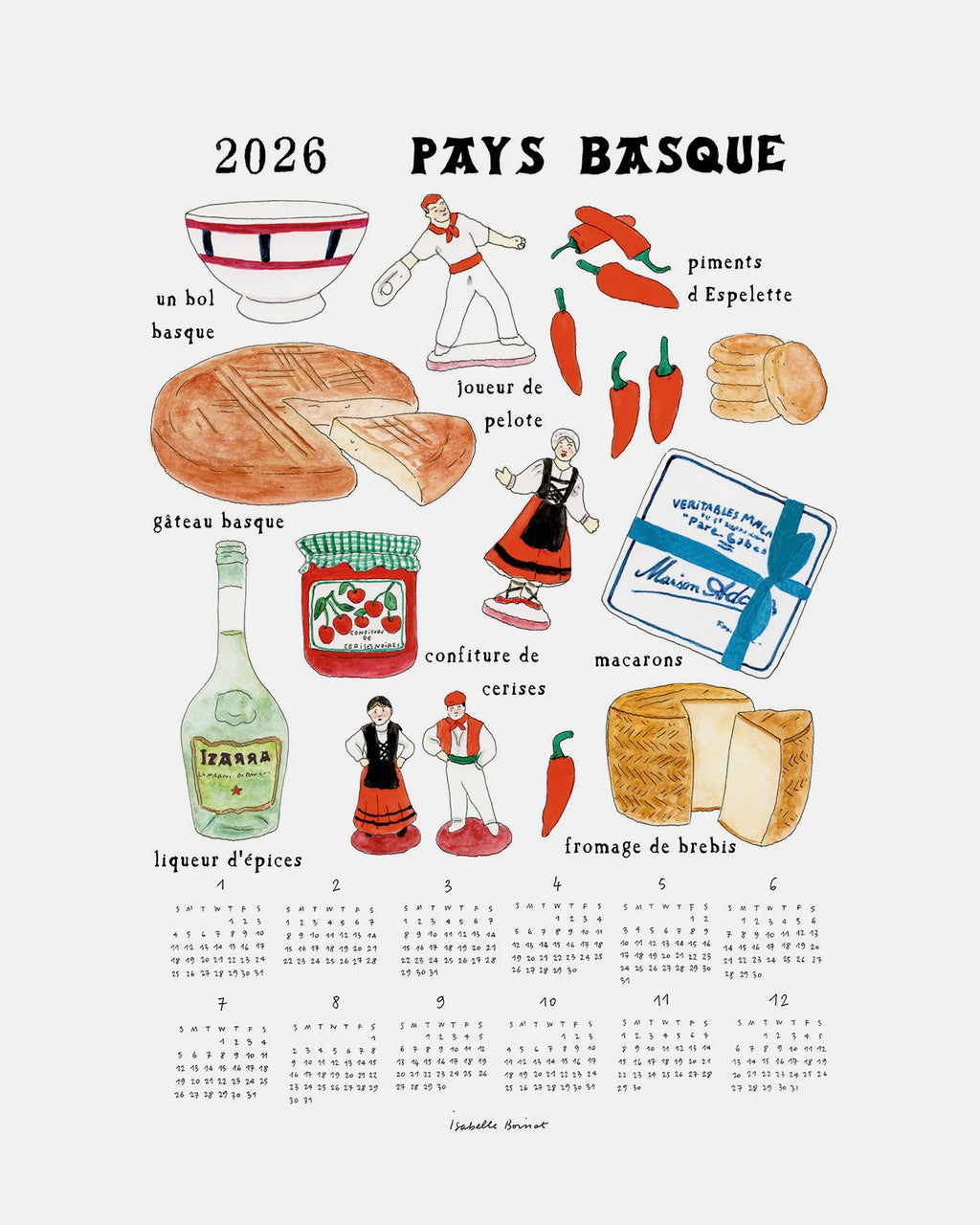 2026 Calendar Cloth: Basque Souvenir