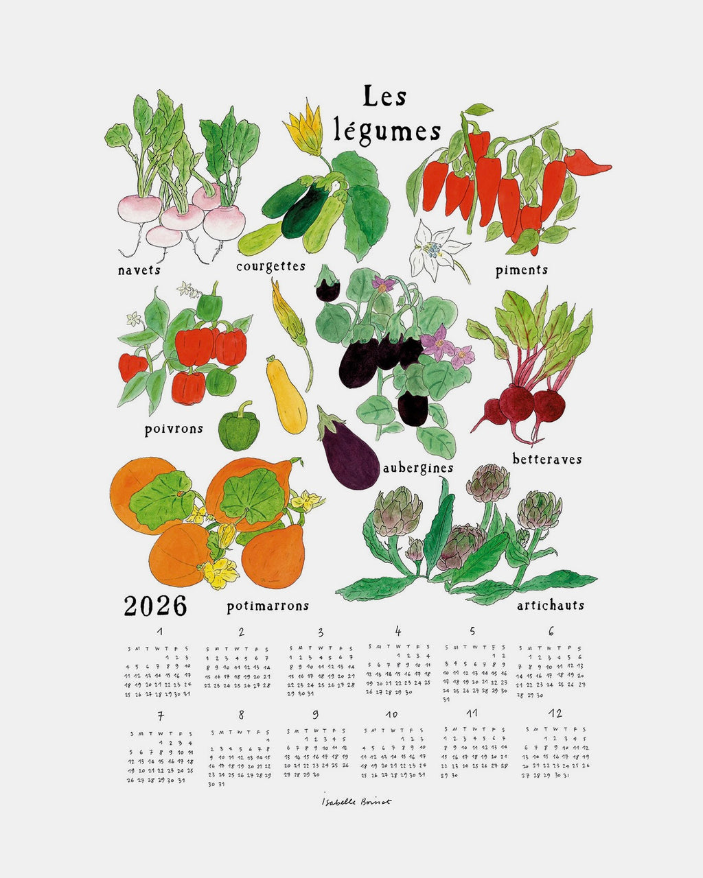 2026 Calendar Cloth: Fresh Vegetables