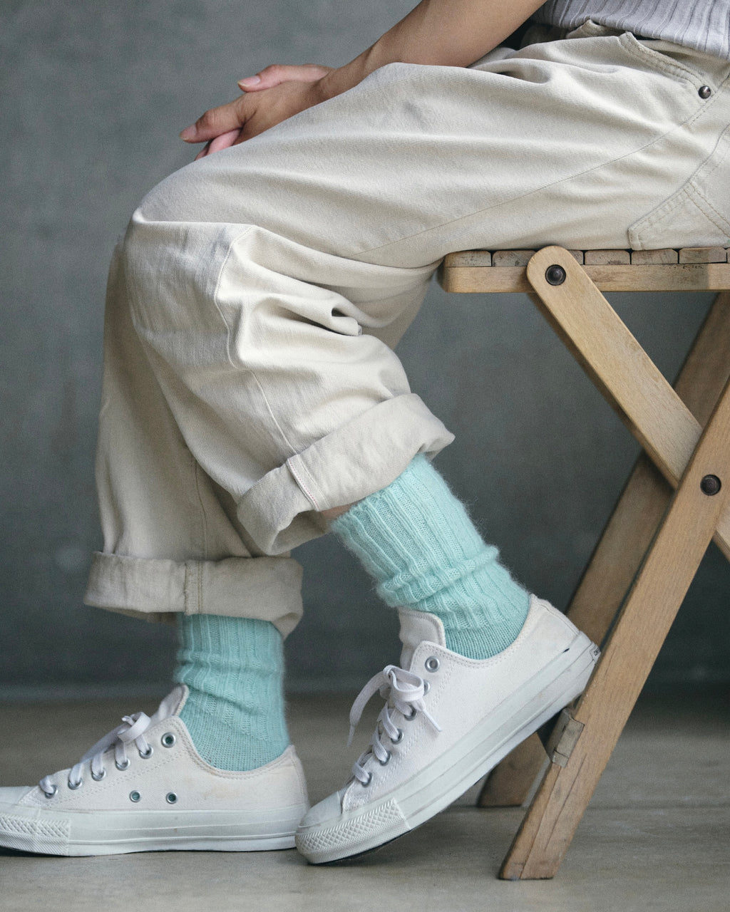 Mohair Socks: Mint