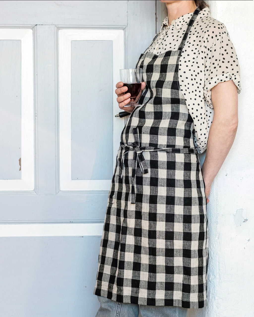 Daily Apron: Black Natural Check