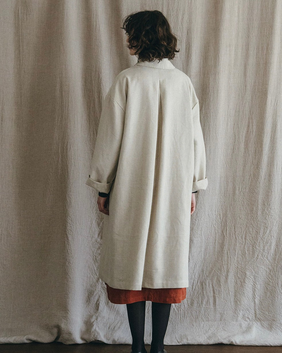 Rasa Coat: Wool Linen Natural