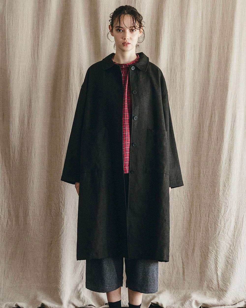 Rasa Coat: Wool Linen Black