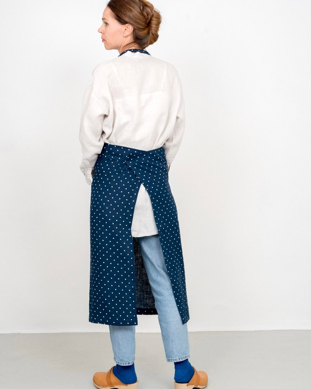 Full Apron: Navy Dot