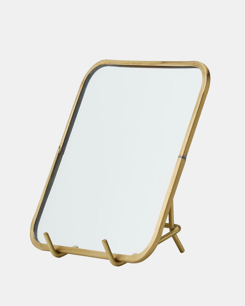 Brass Framed Mirror: Square