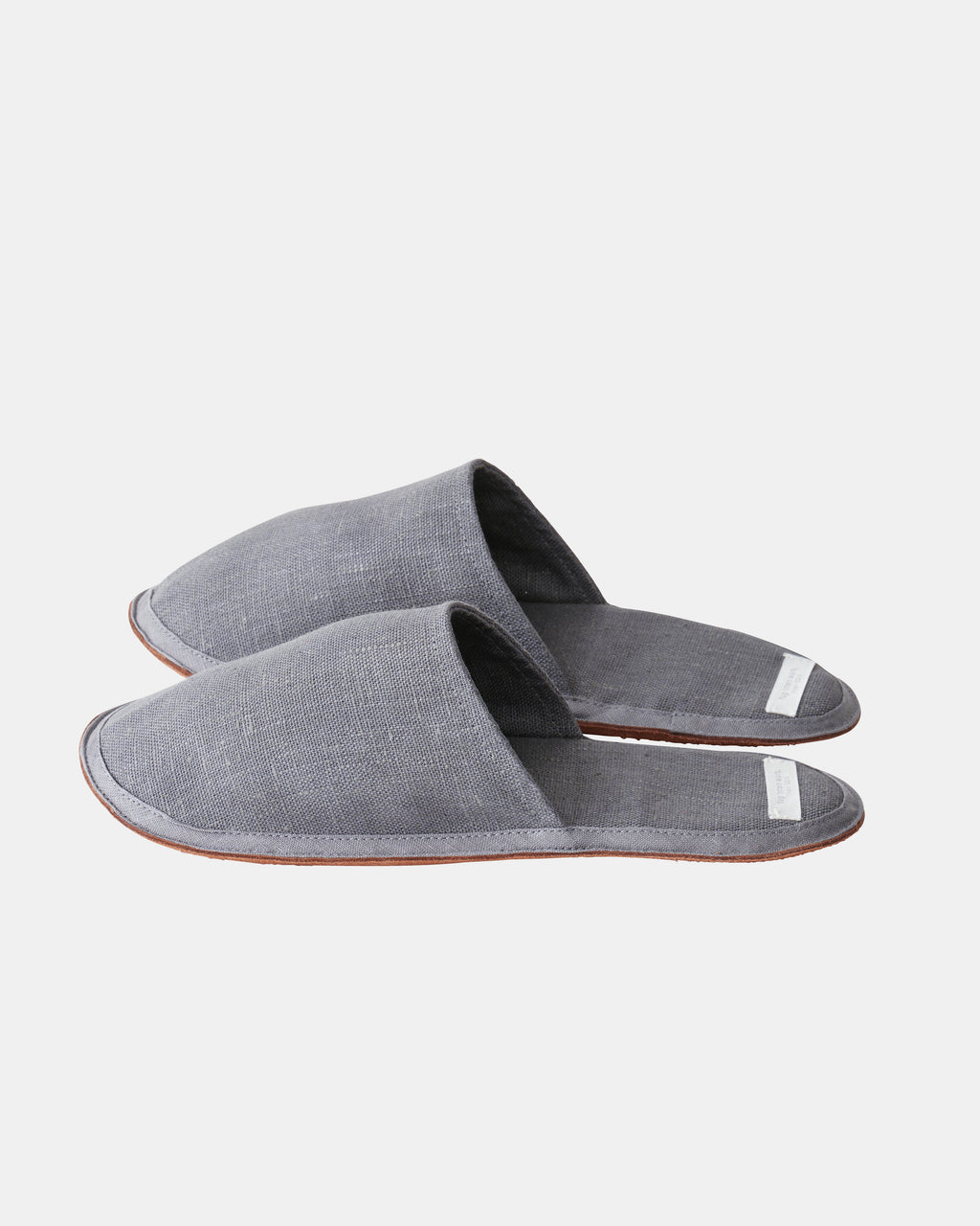 Linen Slippers: Grey Blue