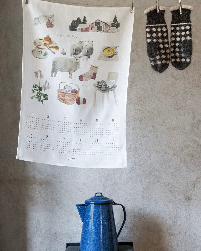 2027 Calendar Cloth: Calendar With Sheep