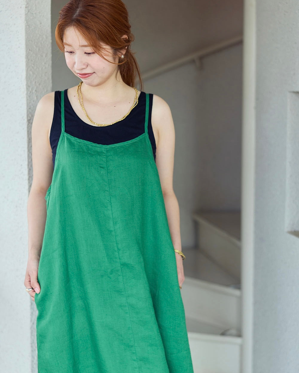 Elise Slip Dress: Spring Green