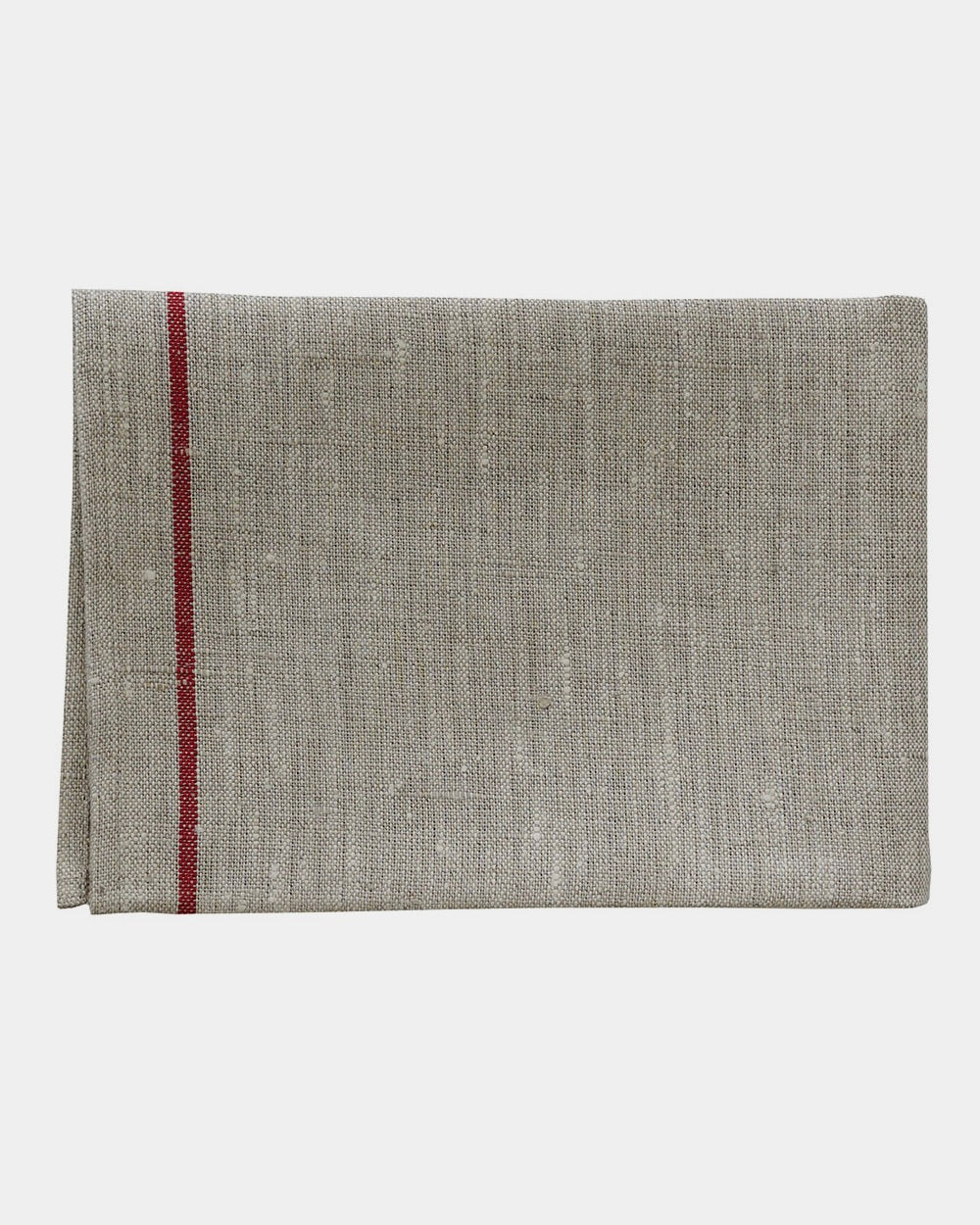 Thick Linen Kitchen Cloth: Thin Line: Natural/Red