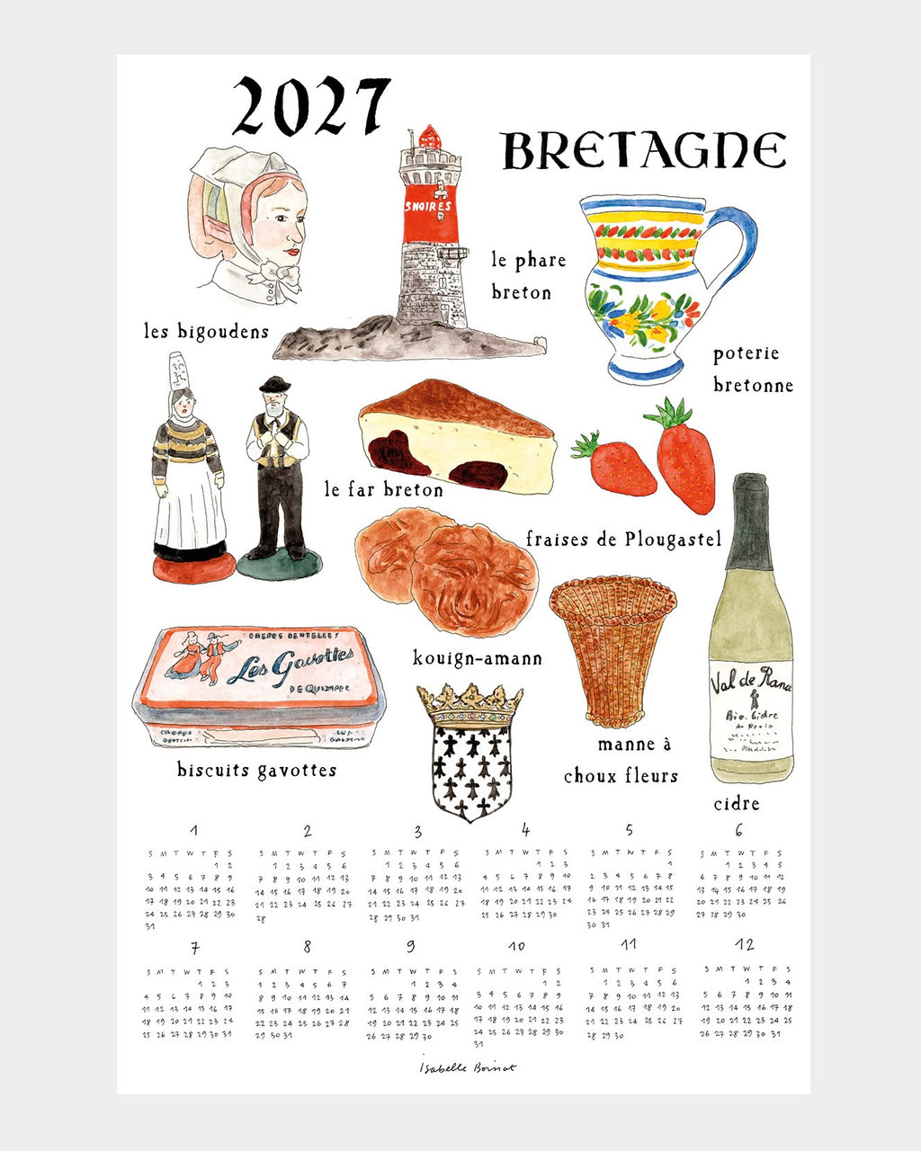2027 Calendar Cloth: Souvenirs of Bretagne