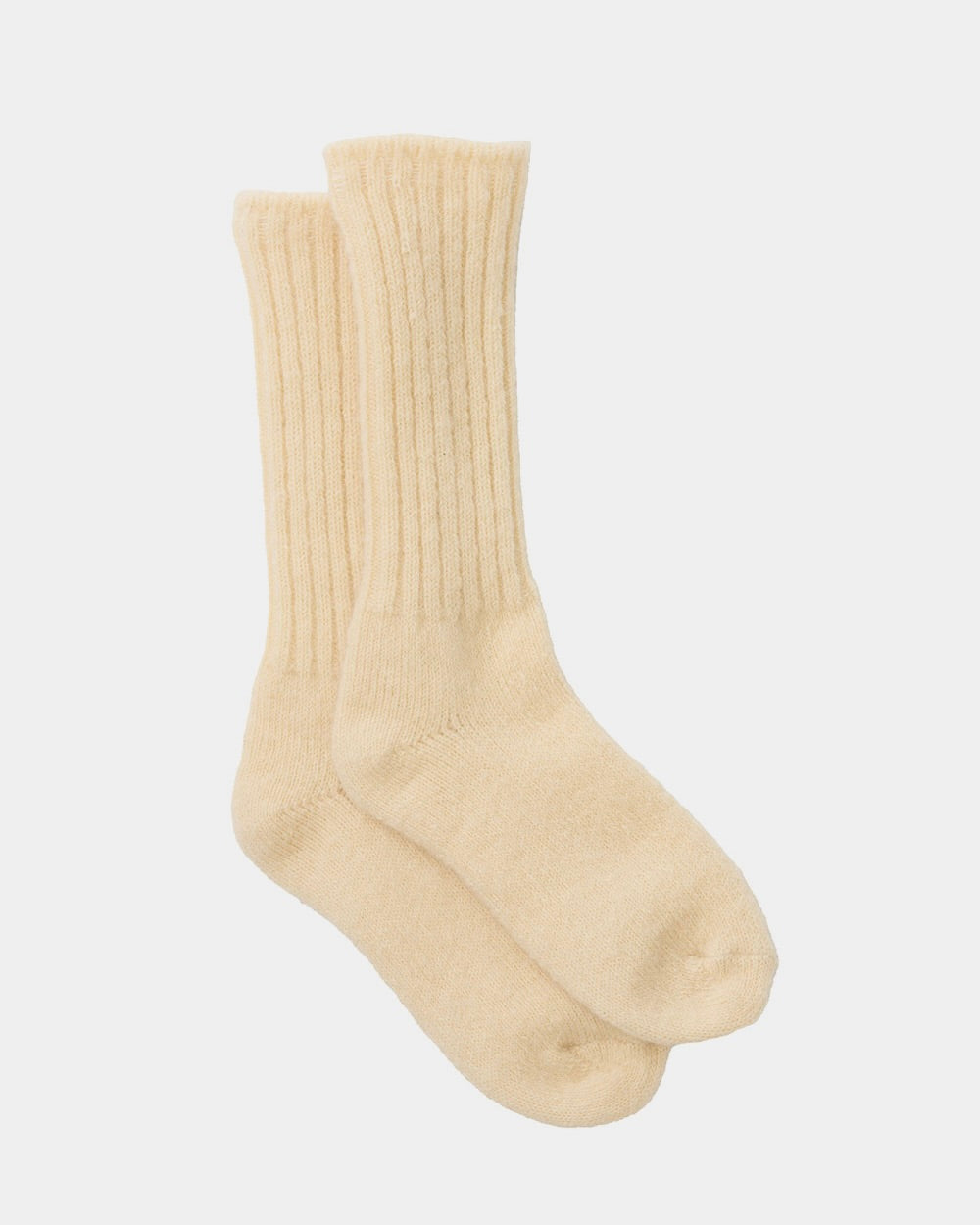 Mohair Socks: Cream