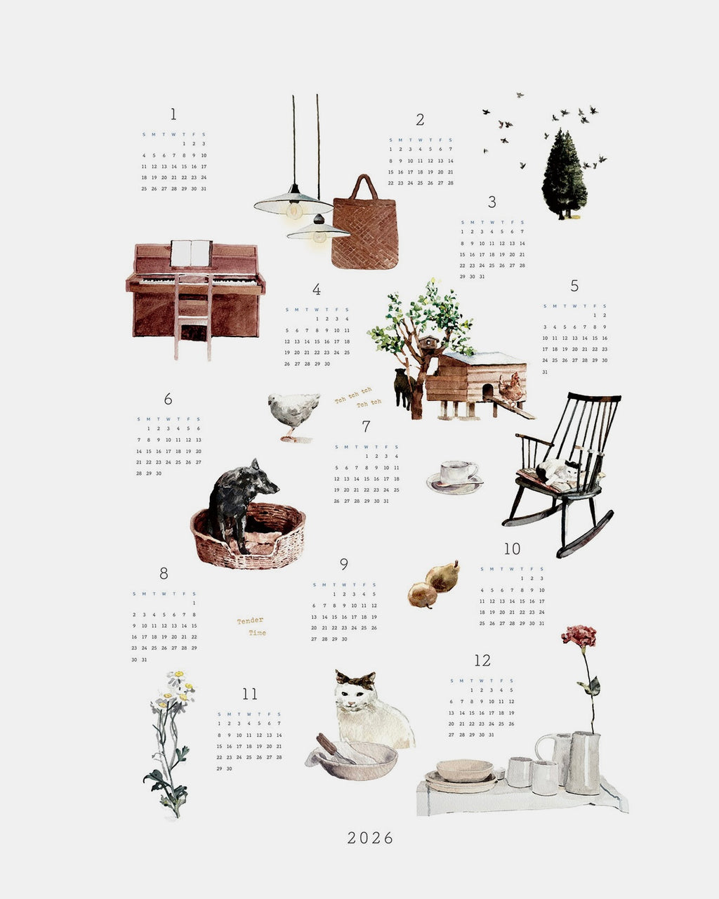 2026 Calendar Cloth: Tender Time
