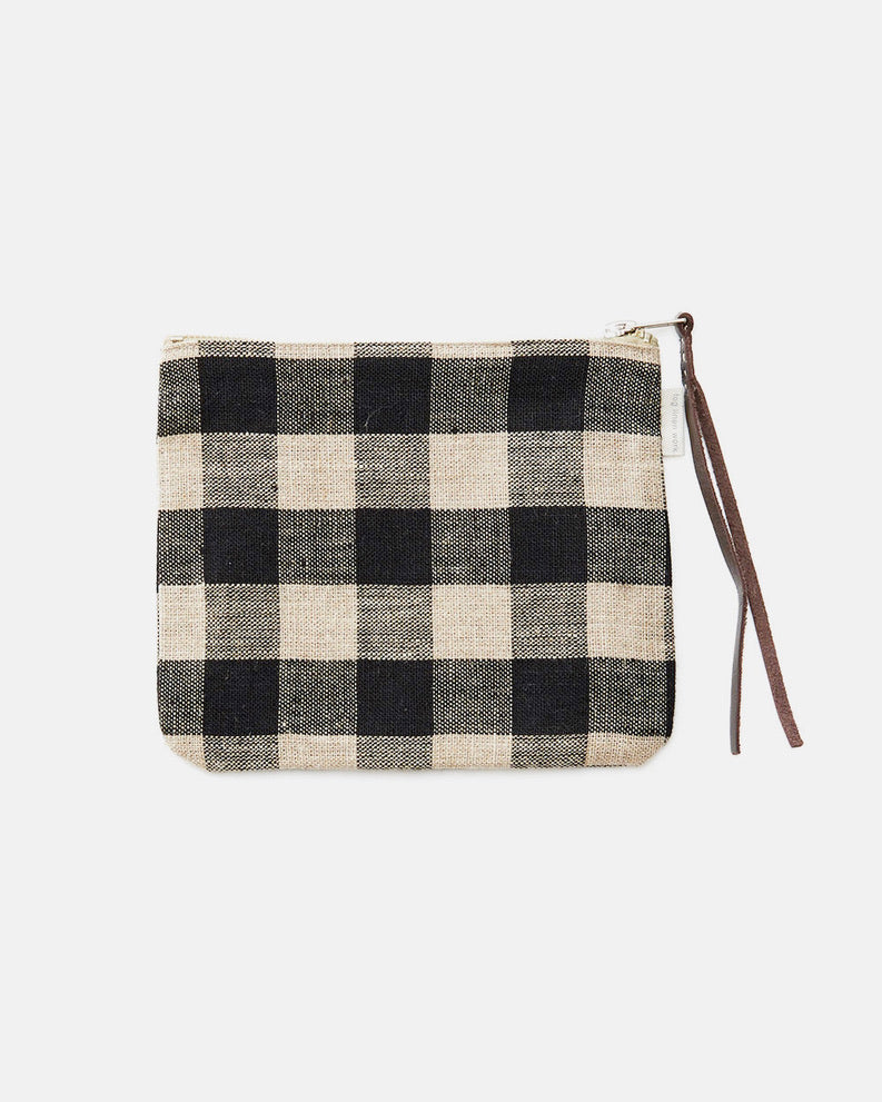 Canna Pouch Medium: Black Natural Check