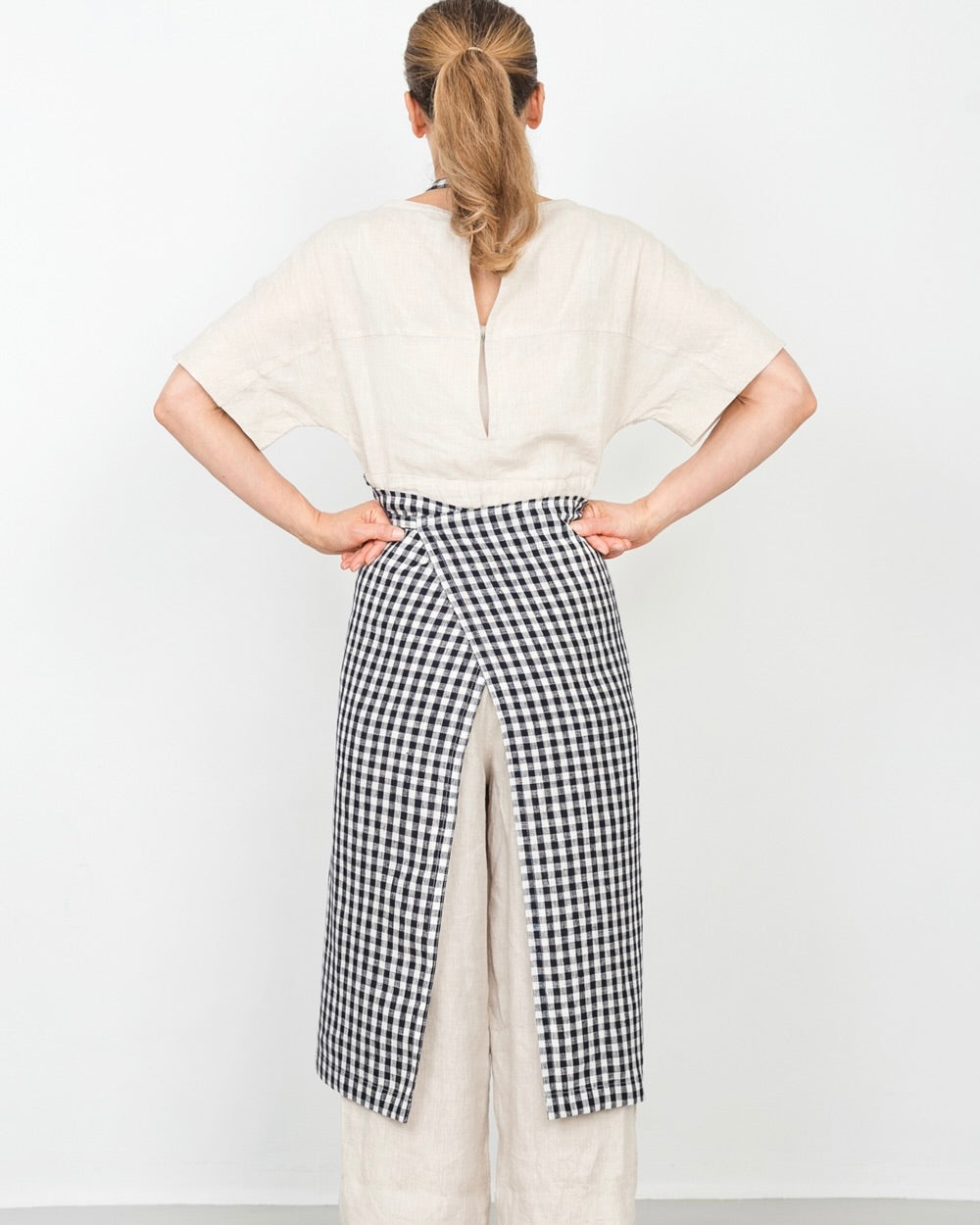 Full Apron: Navy White Check