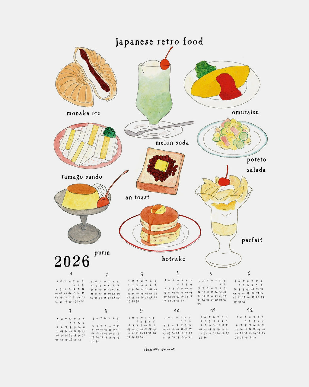 2026 Calendar Cloth: Japanese Retro Food