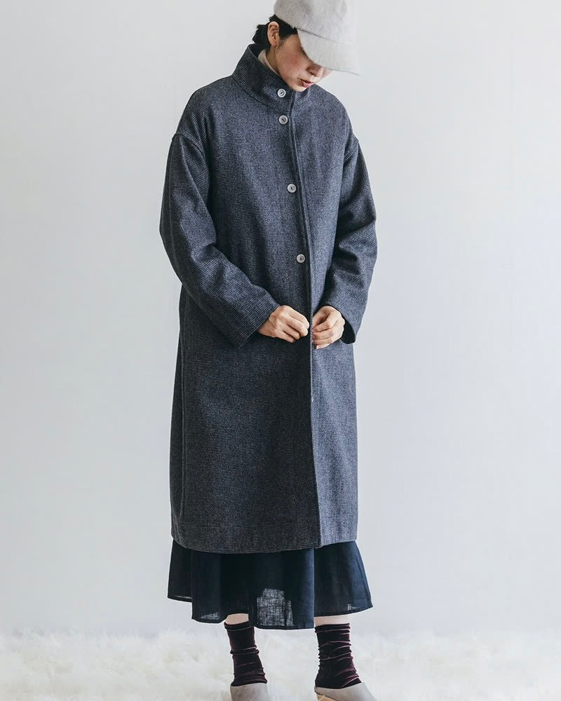 Olwen Coat: Wool Black Check