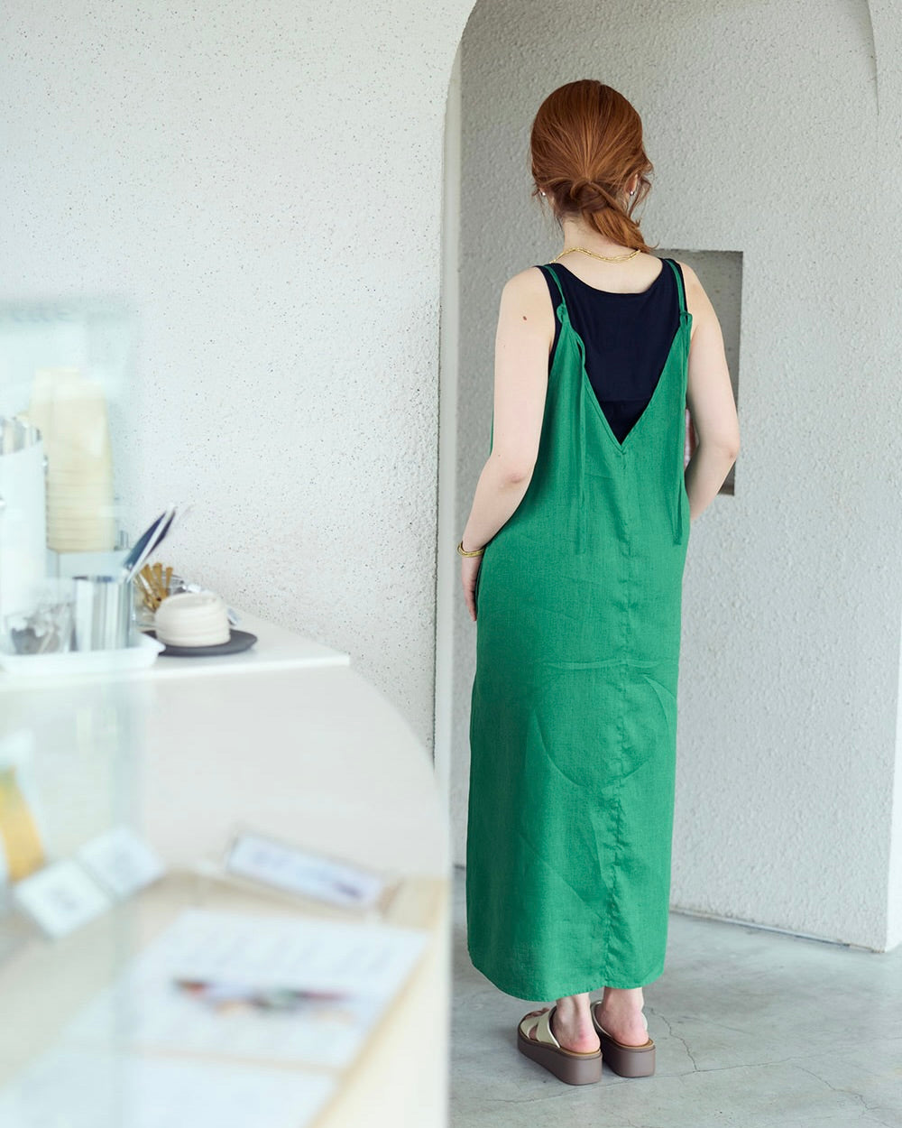 Elise Slip Dress: Spring Green
