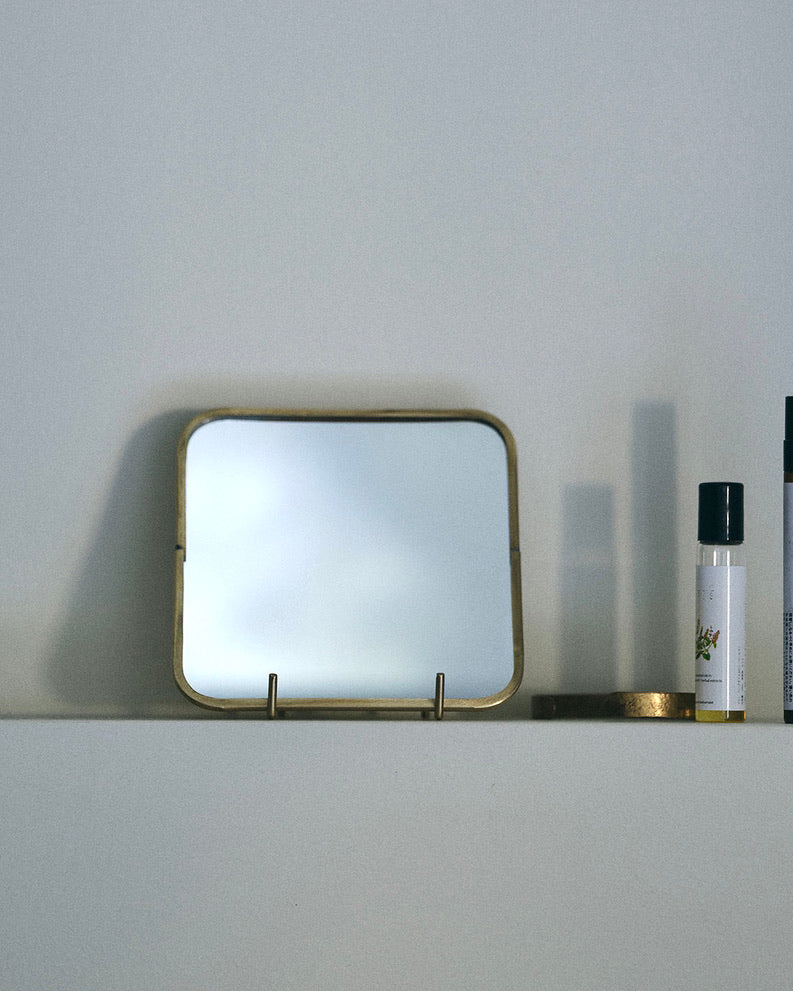 Brass Framed Mirror: Square