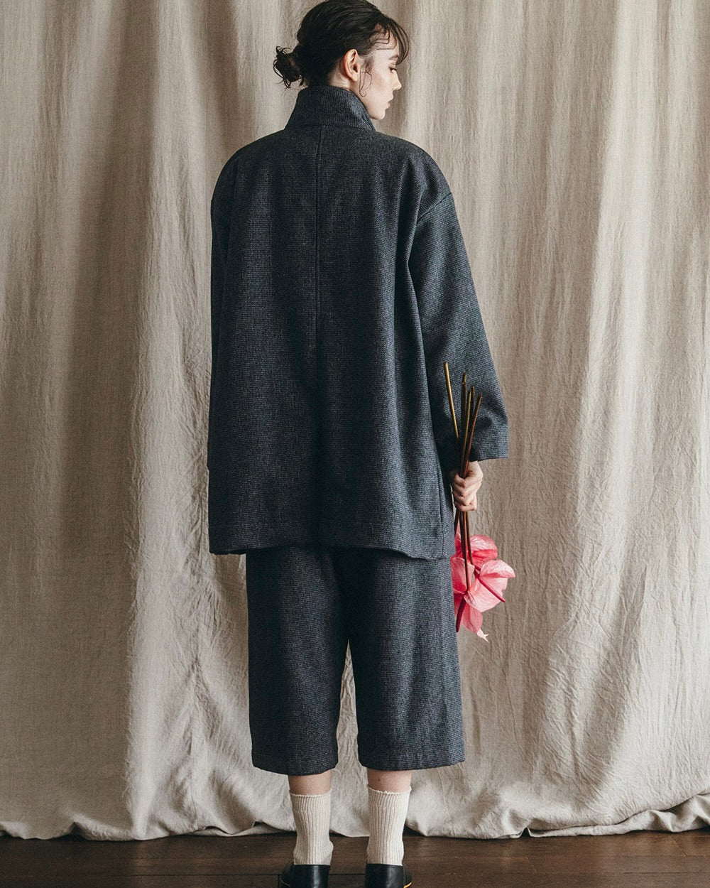 Ziema Coat: Wool Black Check