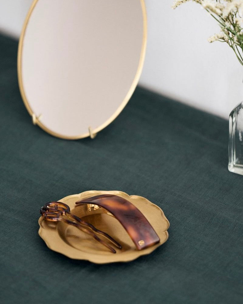 Brass Ruffle Edge Tray: Small