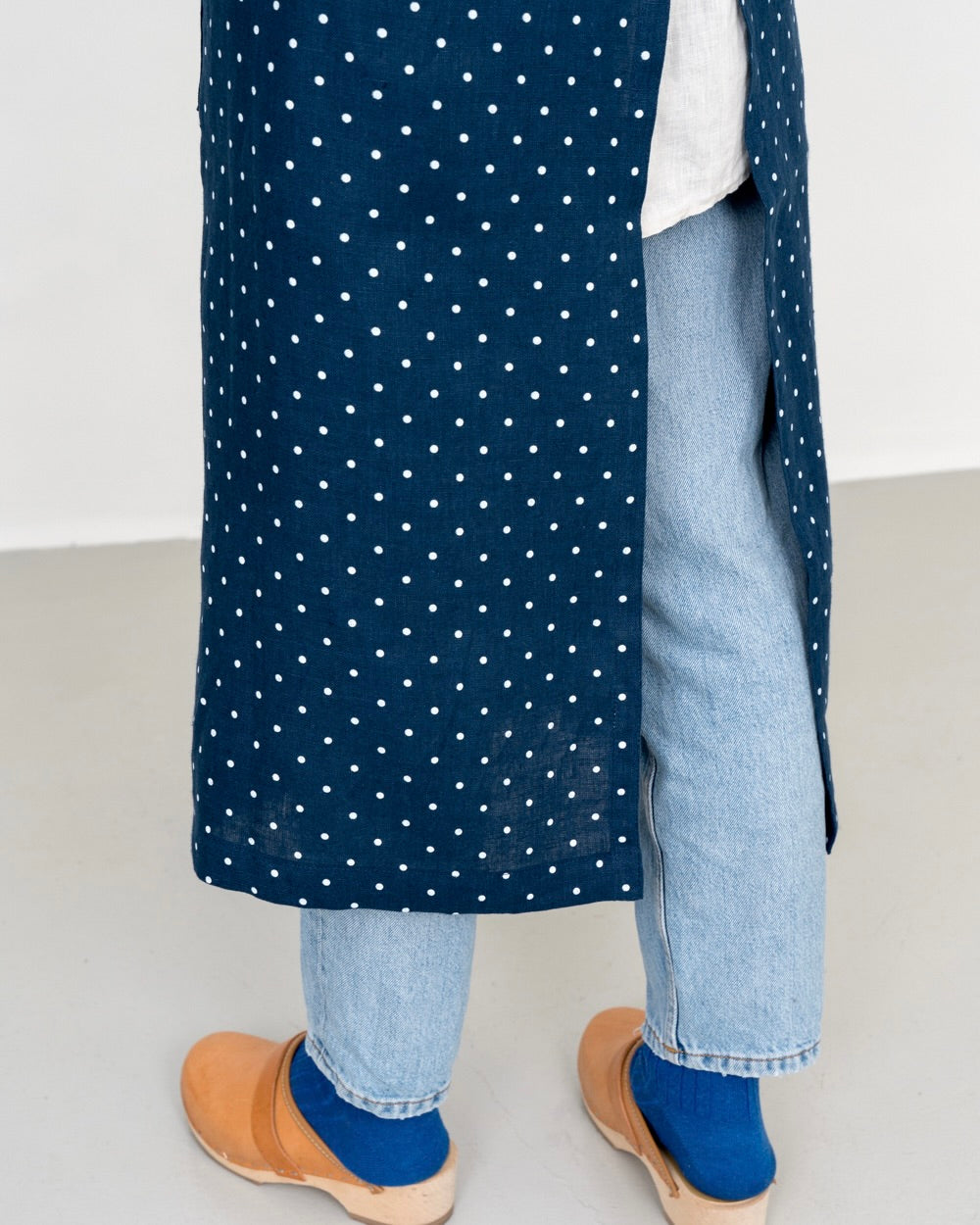 Full Apron: Navy Dot