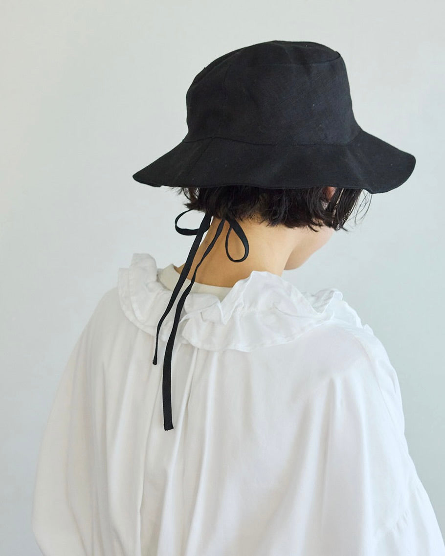 Milos Linen Hat: Black