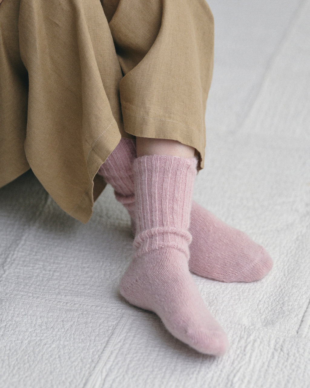 Mohair Socks: Pink