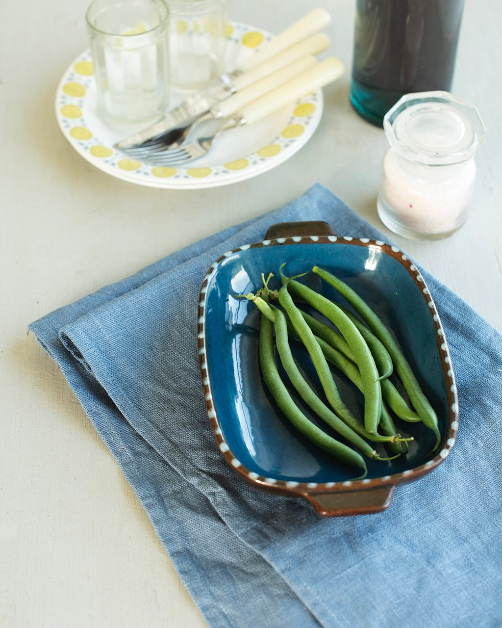 Thick Linen Kitchen Cloth: Bluette