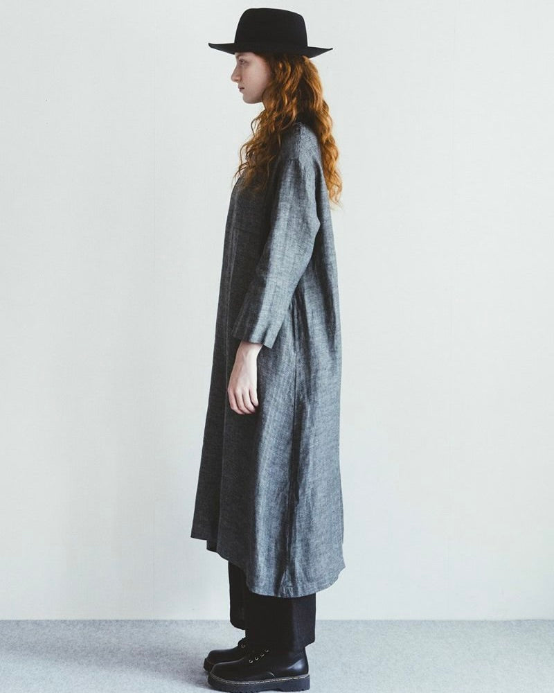 Yua Dress: Herringbone Grey