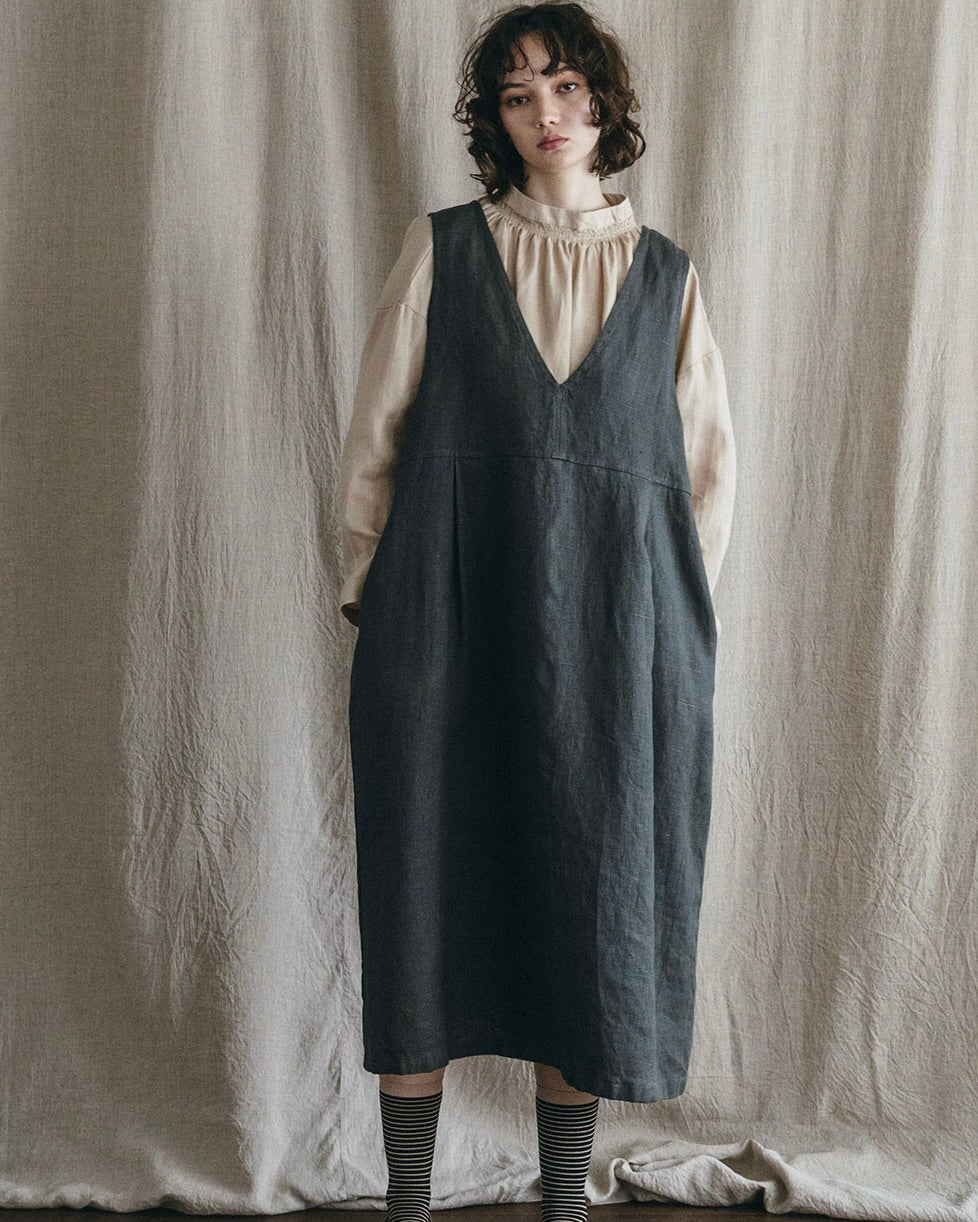 Vilnis Dress: Grey Blue