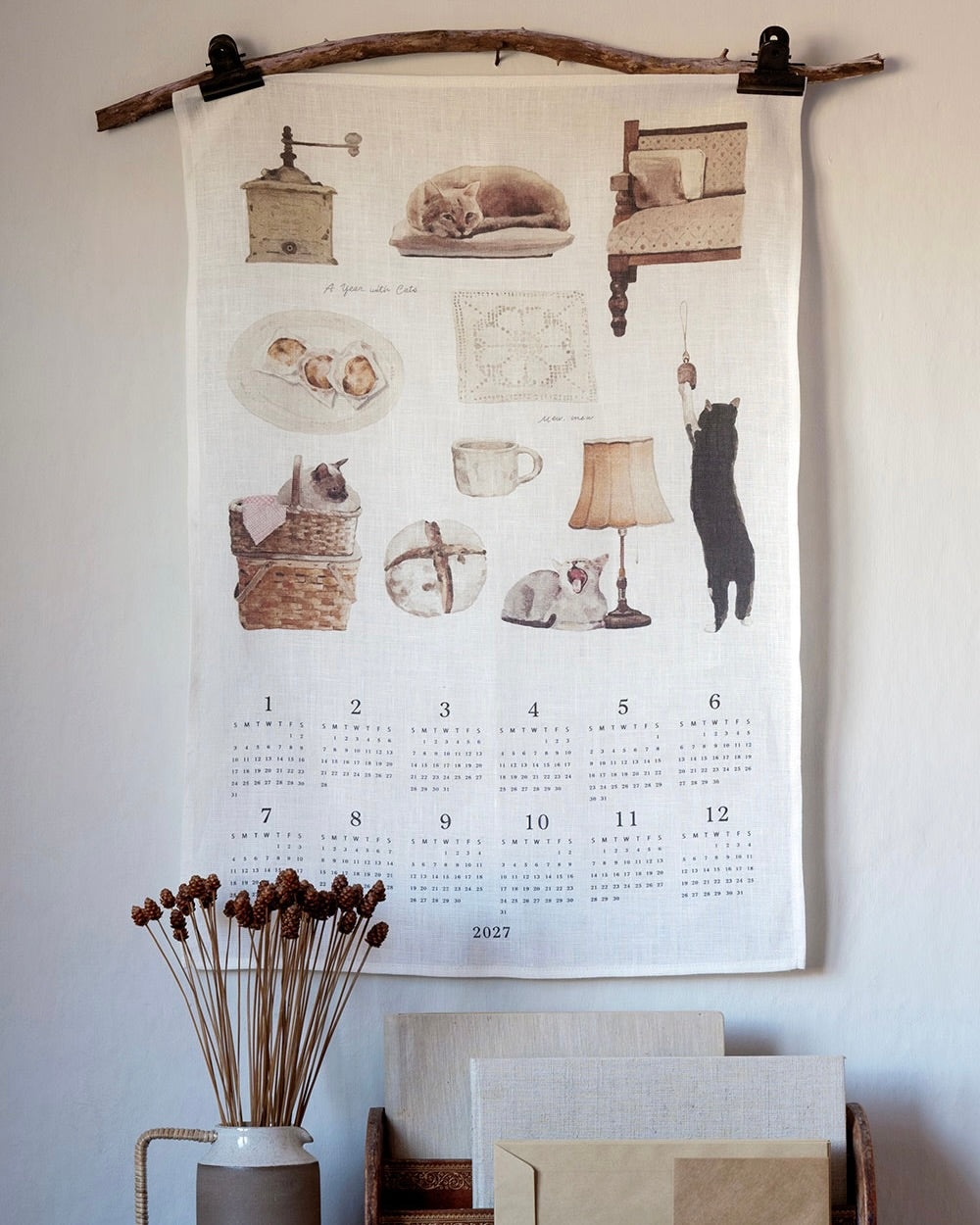 2027 Calendar Cloth: Calendar With Cats