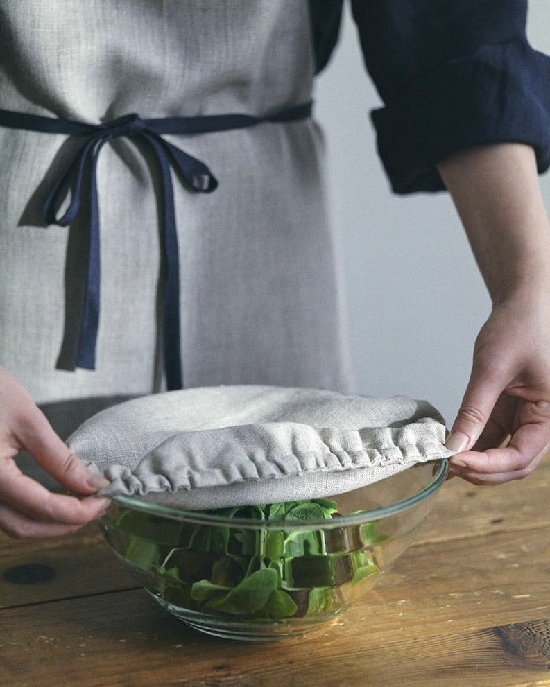 Linen Bowl Cover 3 Piece Assorted Set: Natural