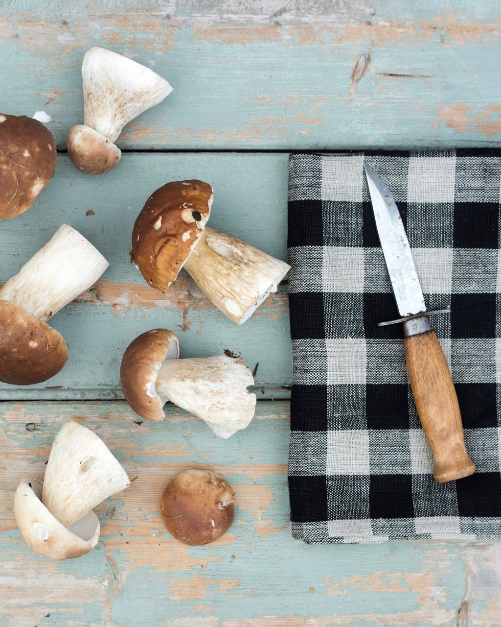 Thick Linen Kitchen Cloth: Black Natural Check