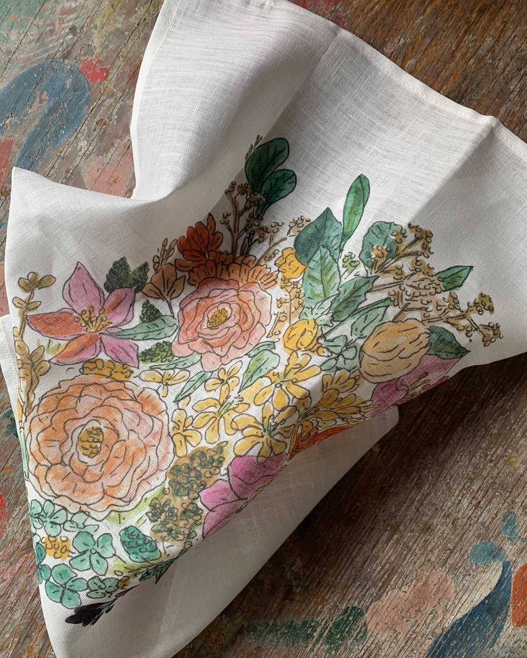 Handkerchief-Isabelle Boinot: Spring Flowers